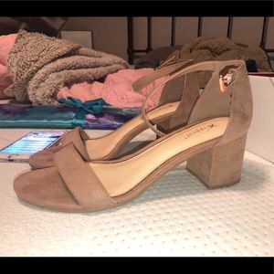 Tan Block Heels. Worn Once!
